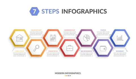 7 Steps Infographics Illustrazione stock