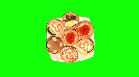 7 tartlets on dish, zoom Video stock 46457767