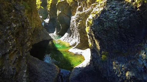 7 teacups waterfall in Chile Stock Footage 314584522