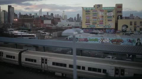 7 Train - 5 Pointz - Biggie Smalls Stock Footage 13124406