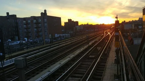 7 train at sunset Stock Footage 103865119