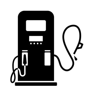 7 Transportation fuel pump object shadow silhouette illustration isolated o.. Stock Illustration