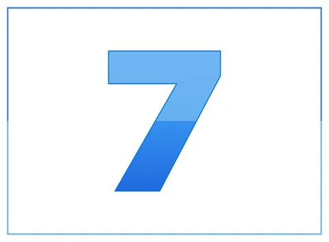 7 vector font, made of dark and light blue colors. For letter logo, brand lab Illustrazione stock