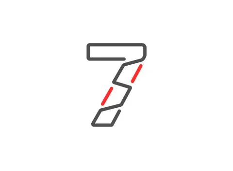 7 vector number. Modern trendy, creative style line design. For logo, brand l Stock Illustration