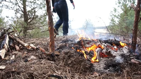 7 Y2FtcCBmaXJl Stock Footage 128914539