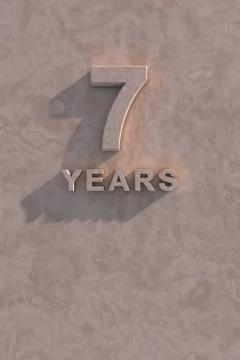 7 years 3d text Stock Illustration
