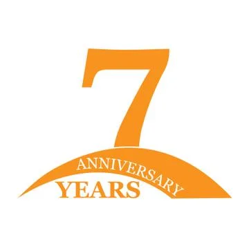 7 years anniversary, flat simple design Stock Illustration