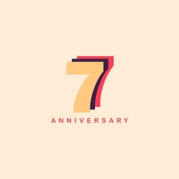 7 Years Anniversary Vector Template Design Illustration Stock Illustration