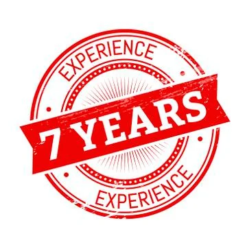 7 years experience round stamp Stock Illustration