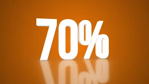 70% 3D Text spinning on an orange background. 360 Looped video. 4K 動画素材 276685150