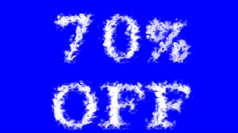 70% Off cloud text effect blue isolated background Stock Footage 139606710