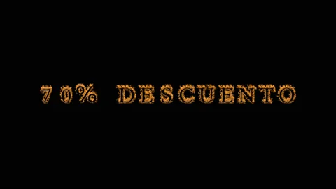 70% descuento fire text effect black background Stock-Footage 136499734