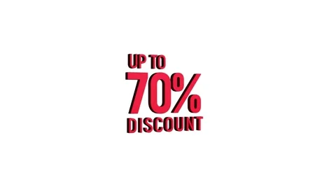 Up to 70% discount 3D text looped animation word on super discount offer Stock Footage 313665853