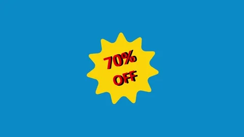 Up to 70% discount on a blue background. Suitable for marketing promotions,.. Stock-Footage 306753501