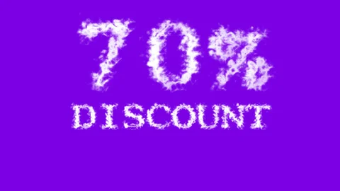 70% discount cloud text effect violet isolated background Stock Footage 139640450