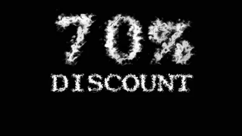 70% discount cloud text effect black isolated background Stock Footage 139640496