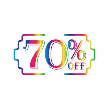70% Off Discount Rainbow Design Stock-Illustration