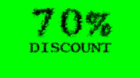 70% discount smoke text effect green isolated background Stock Footage 139628362