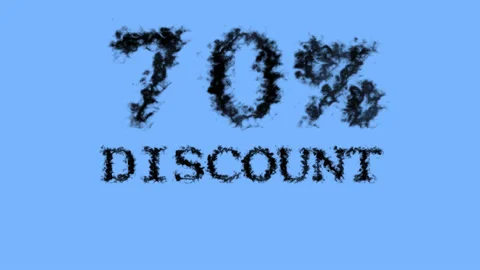 70% discount smoke text effect sky isolated background Stock Footage 139628393