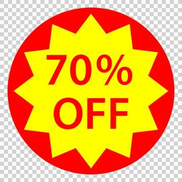 70% off discount sticker design Stock Illustration