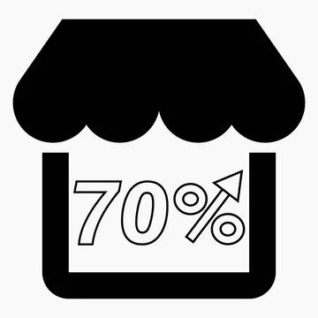 70% increase in store sales. Stock Illustration