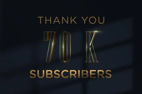 70 K  subscribers celebration greeting banner with  Luxury GOLD Design Stock Illustration
