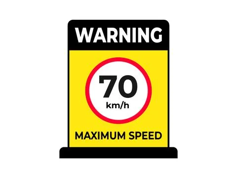 70 km per hour maximum speed limit traffic sign illustration Stock Illustration