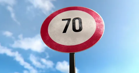 70 Max Speed Limit Sign Stock Footage 251112969