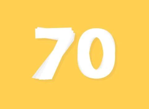 70 Number vector, modern layers design font. Eps10 illustration 스톡 일러스트