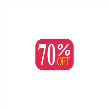 70 offer tag discount vector icon stamp on a white background Stock Illustration