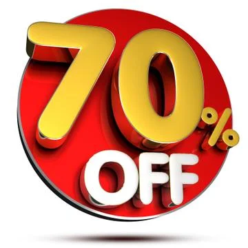 70 percent off 3D.(with Clipping Path). Stock Illustration