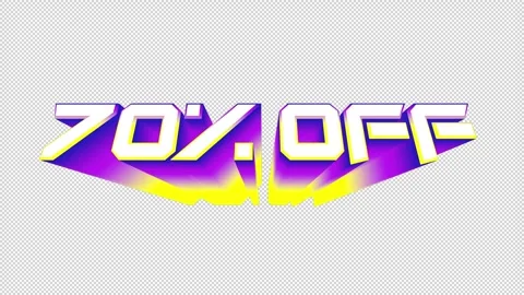 70 Percent OFF 3D Text Animation Transparent Alpha Stock Footage 272842992