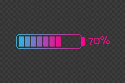 70 percent chart. Vector percentage infographics on transparent background Stock Illustration