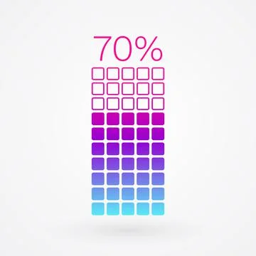 70 percent chart. Vector percentage infographic element. Gradient icon. Sign Stock Illustration
