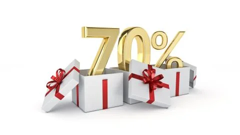 70 percent discount. 3d rendering Stock Illustration
