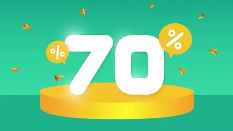 70 percent Off. Discount creative composition. 3d sale symbol with decorative Stock Footage 219024716