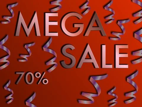 70 percent Off. Discount creative composition. 3d mega sale 70 symbol with Stock Illustration