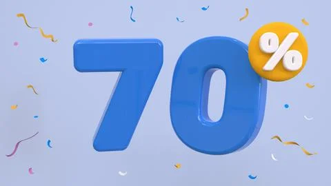 70 percent Off. Discount creative composition. 70% symbol with decorative o.. Stock Illustration