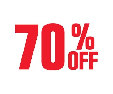 70 Percent OFF E-commerce Discount Offer Design Vector Illustration Stock Illustration