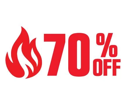 70 Percent OFF E-commerce Discount Offer Design Vector Illustration Stock Illustration