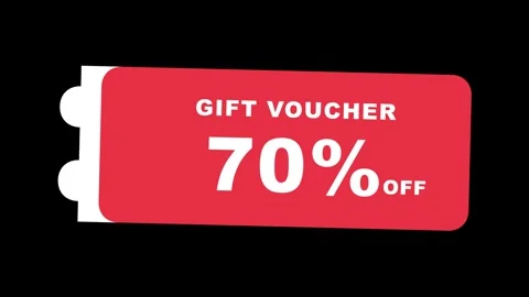 70 Percent Off Red Gift Voucher 4K 3D Animation Stock Footage 332842012