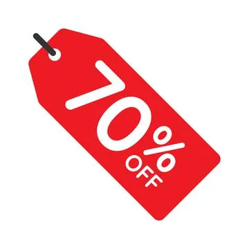 70 percent off tag vector icon on white background Stock Illustration