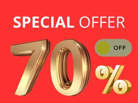 Up to 70 percent off. Vector image Stock Illustration