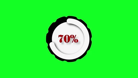 70% Pie Chart Percentage Animation Stock Footage 277035162