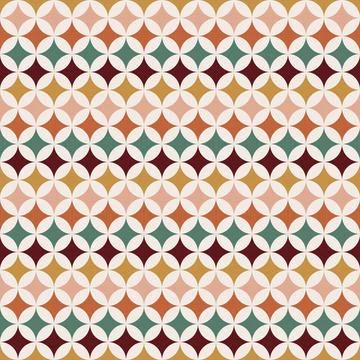 70 s seamless pattern. Retro colorful geometric square seamless background in Stock Illustration