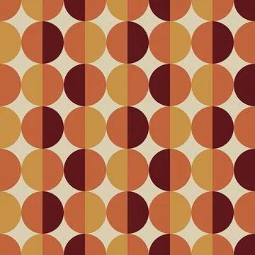70 s seamless pattern. Retro geometric seamless background in seventies style Stock Illustration