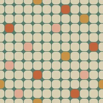 70 s seamless pattern. Retro colorful geometric square seamless background in Stock Illustration