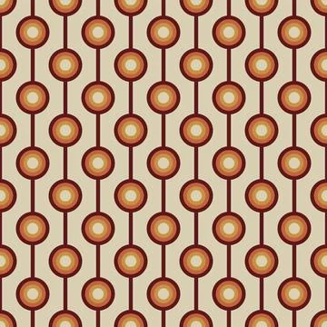 70 s seamless pattern. Retro geometric seamless background in seventies style Stock Illustration