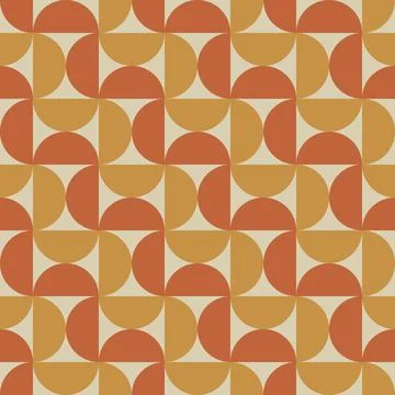 70 s seamless pattern. Retro geometric seamless background in seventies style Stock Illustration