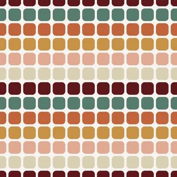 70 s seamless pattern. Retro colorful geometric square seamless background in Stock Illustration